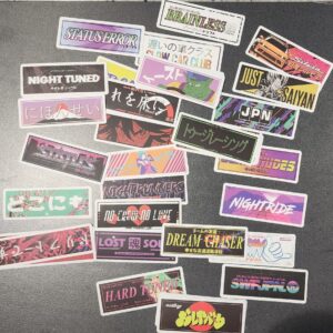 JDM 2x1 Inch Vinyl Stickers 66 Count